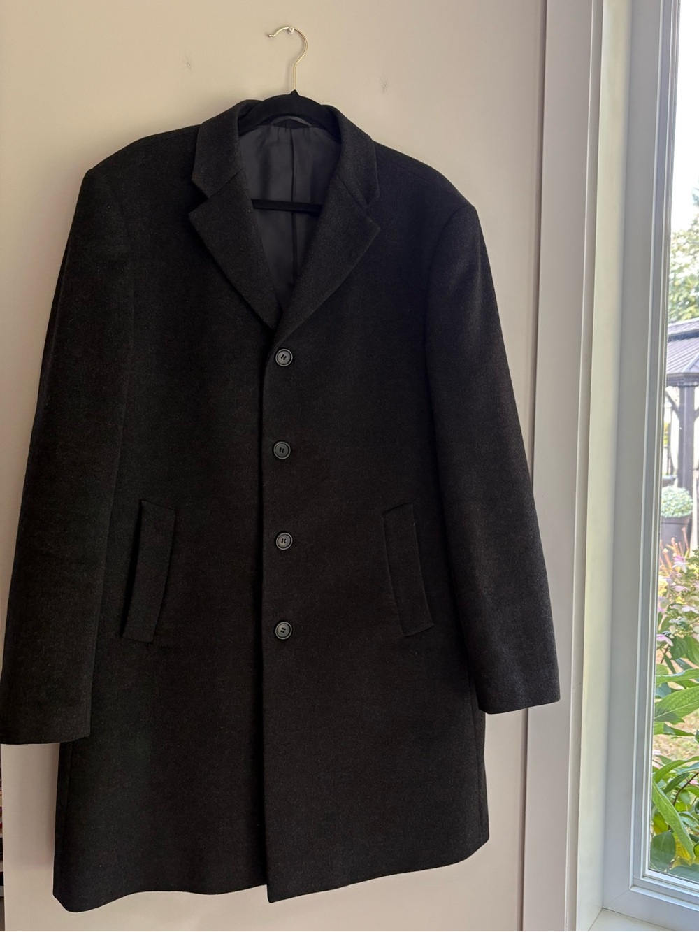 Men's Classic Black Overcoat - Tailored Winter Coat